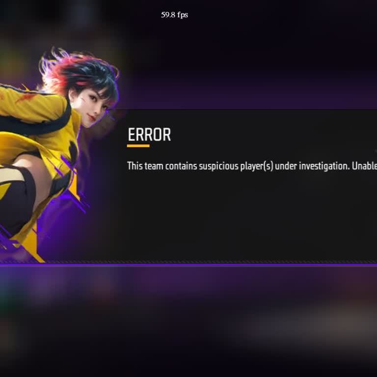 Garena Free Fire Shows Suspicious Player Error and I Cannot Join Teams