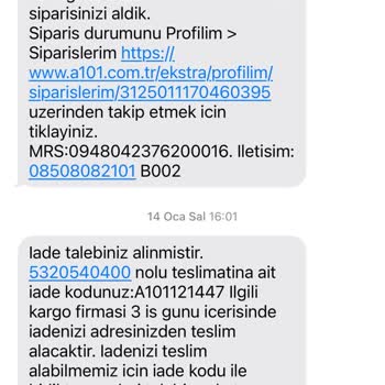 A101 İade Sürecinde Müşteri Memnuniyetsizliği