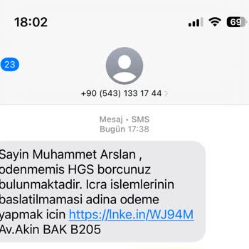 HGS Borcu İçin Sahte SMS Tehdidi Ve Kimlik Güvenliği Endişesi