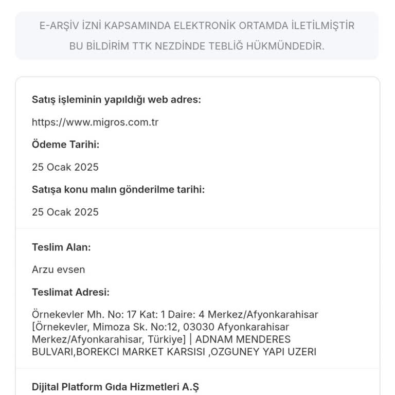 Sipariş Teslimatında Yaşanan Sorun Ve Yanıltıcı Bilgilendirme