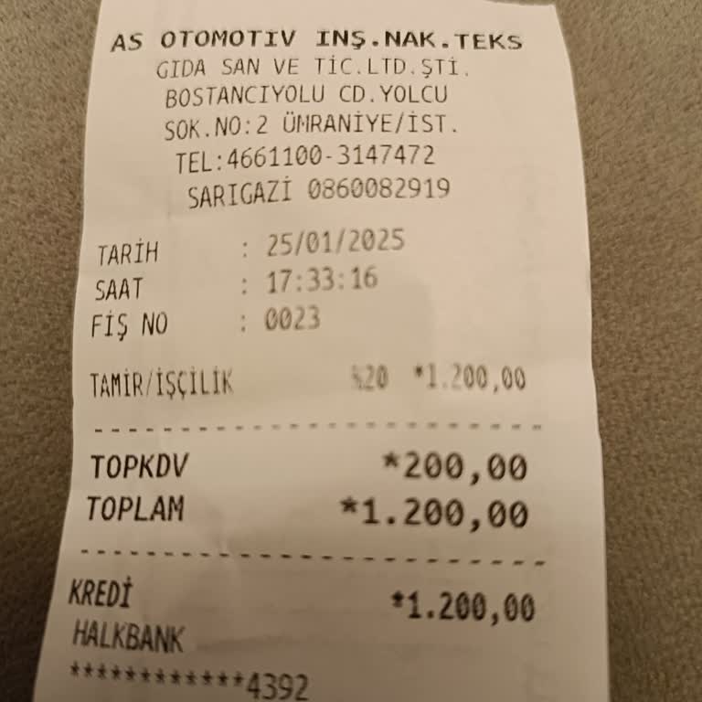 Yüksek Tamir Ücreti Şikayeti