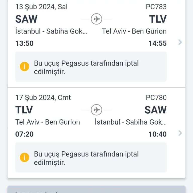 Pegasus Bilet İptali Ve Alternatif Rota Sorunu