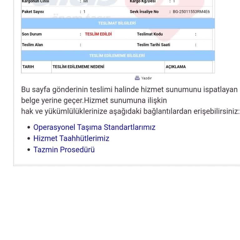 Yanlış Şehre Gönderilen Kargo Sorunu