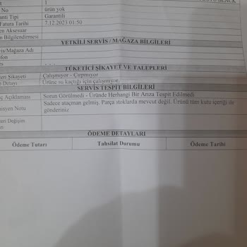 Paslanmış Parça Ve Yetersiz Servis Hizmeti