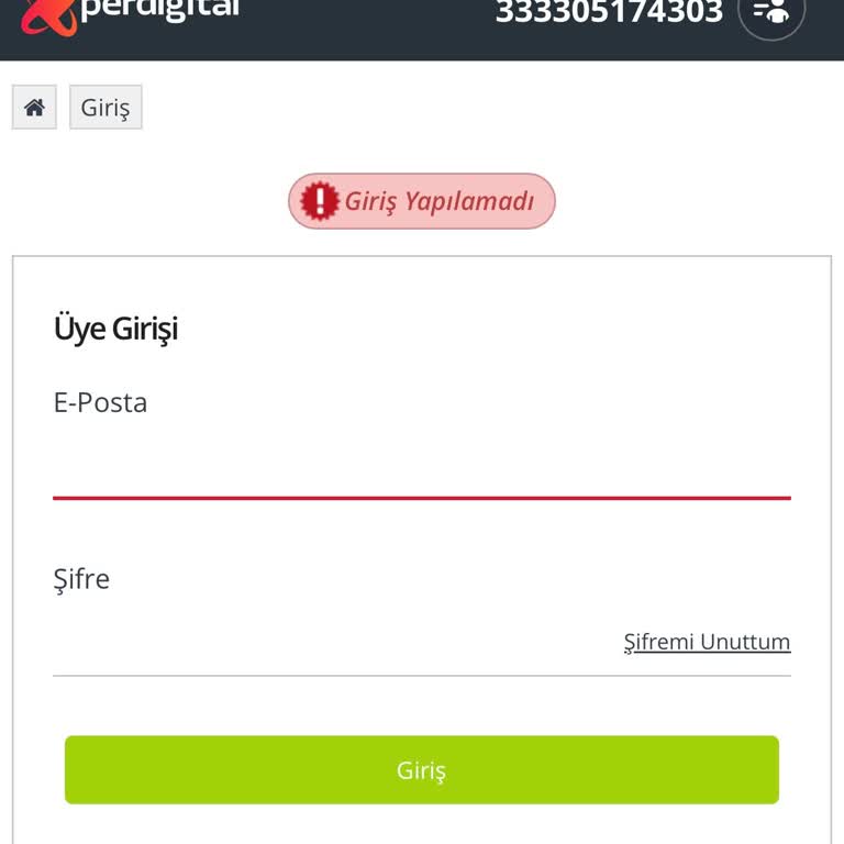 Perdigital Üyelik Giriş Sorunu: Iyzico Kampanyasından Yararlanamıyorum