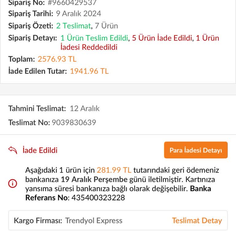 Eksik Ürün İadesi Ve Geri Ödeme Sorunu