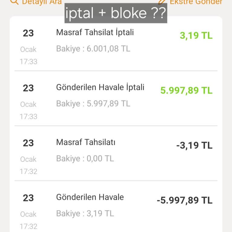 Havale İptali Ve Hesap Blokesi Sorunu