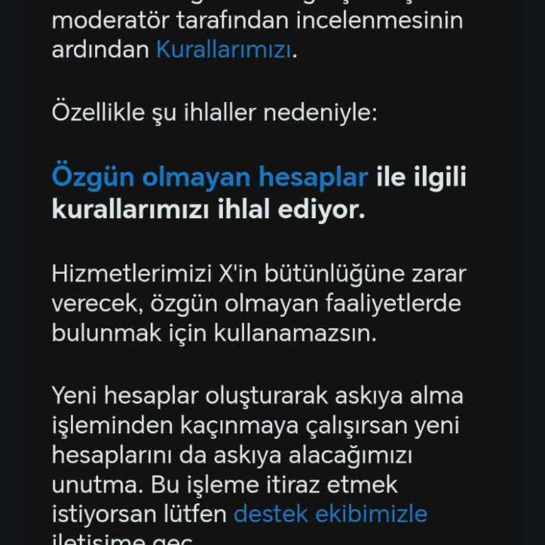 Haksız Hesap Askıya Alınması