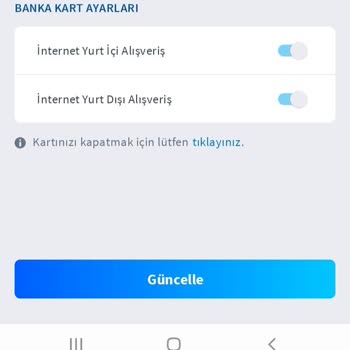 Kartımın Yurt İçi Alışverişlerde Kullanılamaması