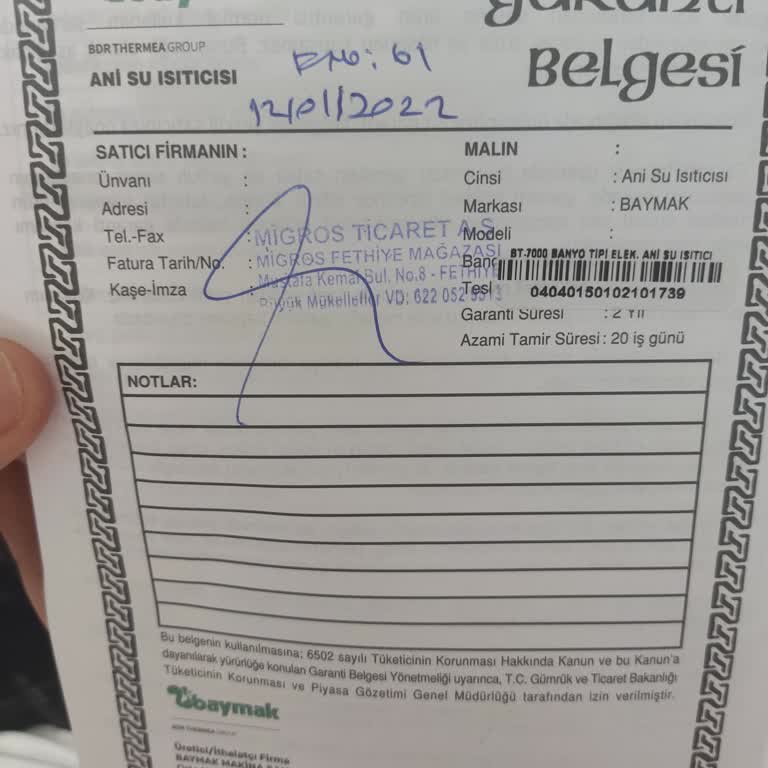 Garanti Süresi Dolmadan Arızalanan Baymak Şofben