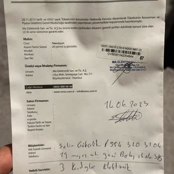 Onvo Televizyon Servis İlgisizliği