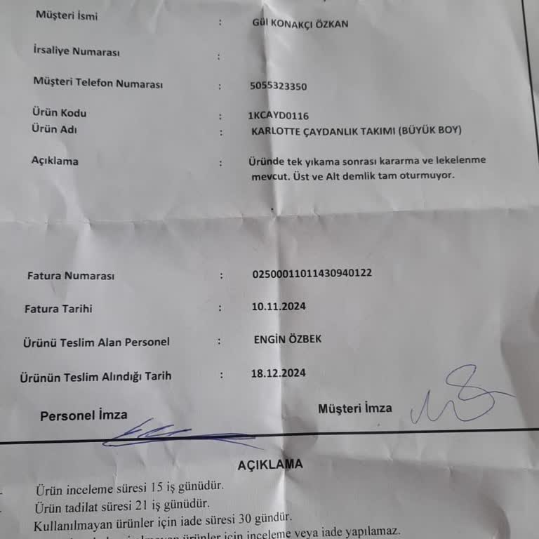 Çaydanlık Sorunu Ve Müşteri Hizmetleri İlgisizliği