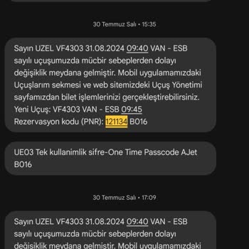 Uçak Bileti İptali Sonrası Yanıltıcı Fiyatlandırma