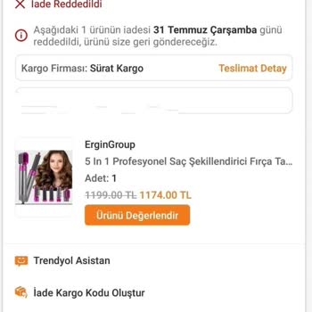 Yanlış Gelen Ürünün İadesi Reddedildi