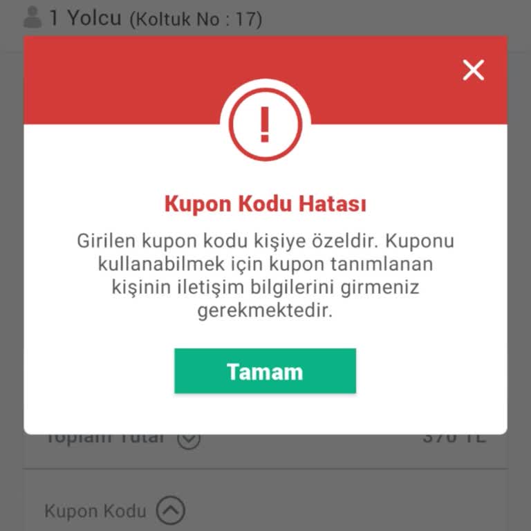 Obilet Kupon Kodu Hatası Ve Kullanım Sorunu