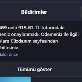 Ödeme Onaylanmadı: VP Ve Para İadesi Bekleniyor