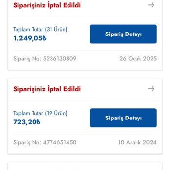 Yanlışlıkla İptal Edilen Sipariş Ve İade Sorunu
