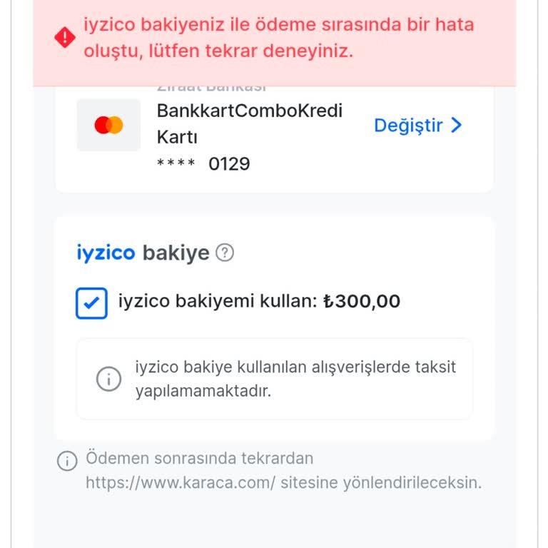 Karaca'da Kazanılan Bakiyenin Kullanılamaması