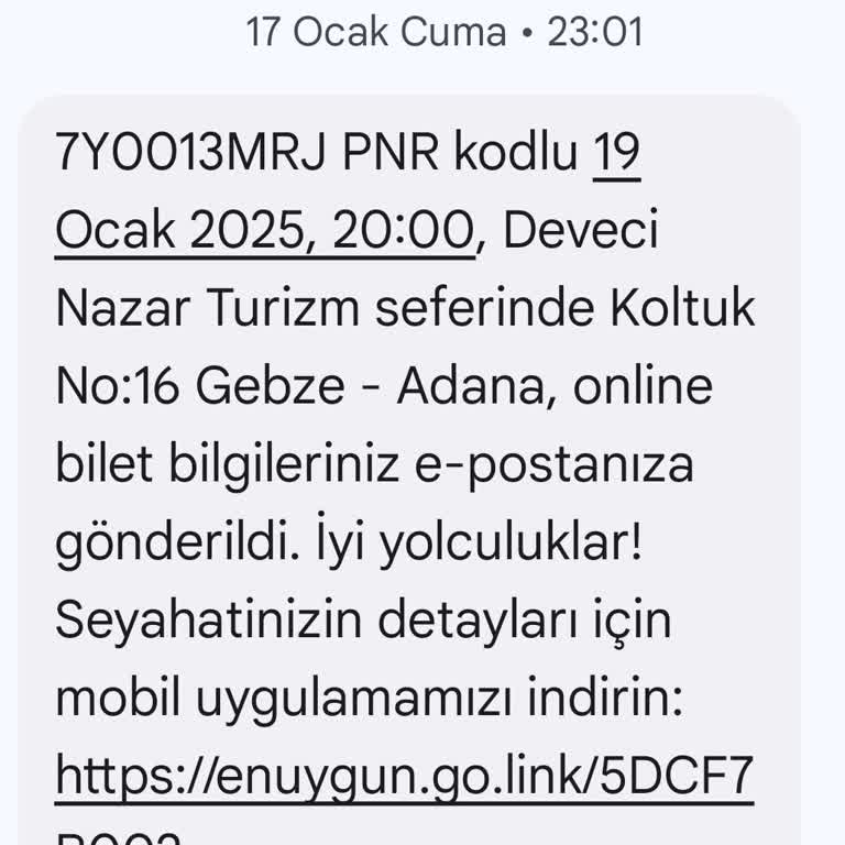 Deveci Nazar Turizm İle Yaşanan Olumsuz Deneyim