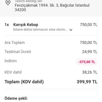Soğuk Gelen Sipariş Ve Yetersiz Kupon Teklifi