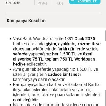 Worldpuan Kampanyasında Anlaşılmaz Kod Sorunu