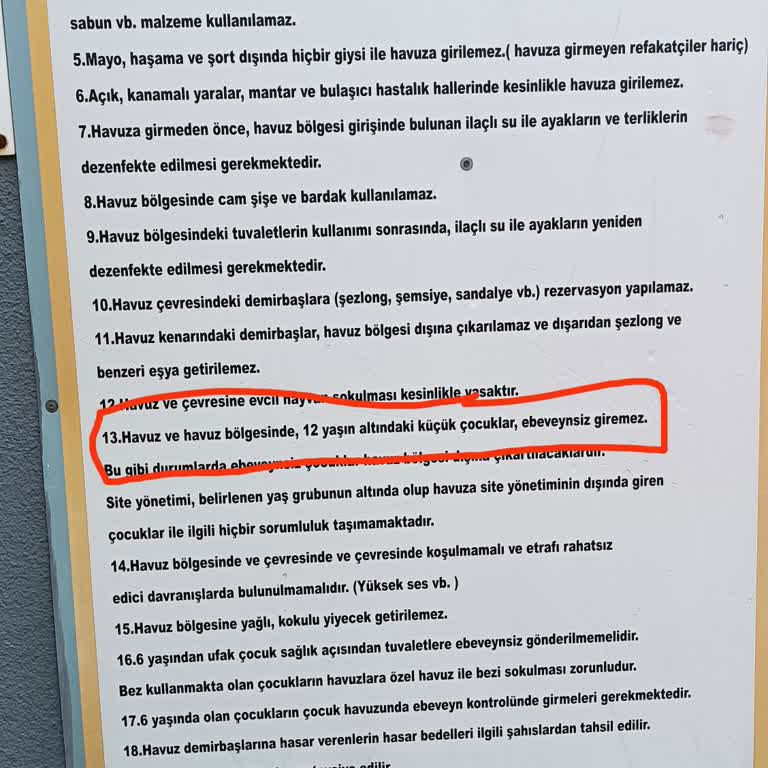 Havuz Erişimi Engellendi: Yaş Kriteri Sorunu