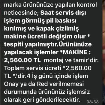 Garanti Kapsamında Olmayan Ücret Talebi