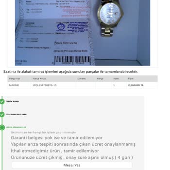 Garanti Kapsamında Olmayan Ücret Talebi