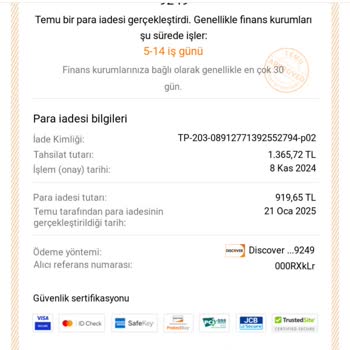 Para İadesi Sorunu Ve Mağduriyet