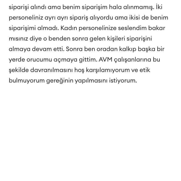 HD İskender'de Müşteri Hizmetleri Sorunu: Sipariş Alınmayan Müşteri Deneyimi