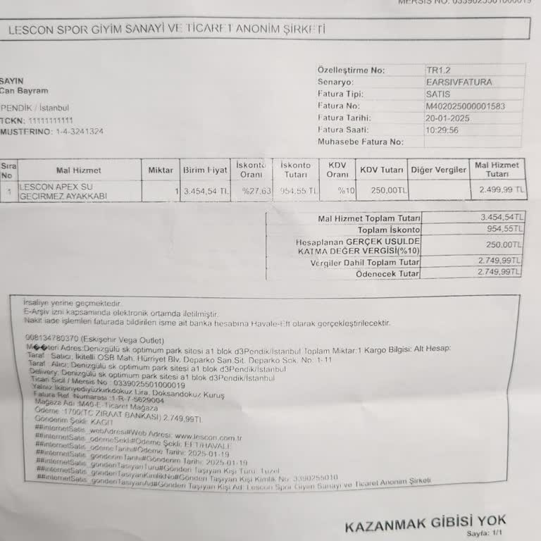 Lescon Ayakkabıda Defolu Ürün Ve İade Sorunu