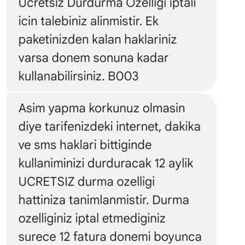 Ücretsiz Özellik Yanlışlıkla İptal Edildi