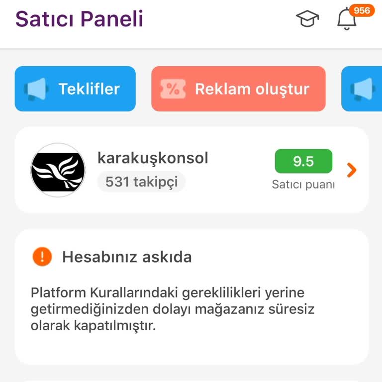 Satıcı Hesabım Askıya Alındı, Acil Yardım Bekliyorum