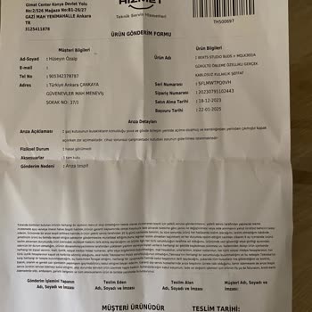 Teknosa'dan Aldığım Beats Kulaklıkta Şarj Haznesi Sorunu Ve Yüksek Onarım Ücreti