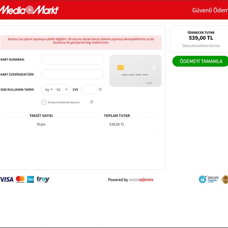 İninal Kart İle Media Markt Alışverişinde Ödeme Sorunu