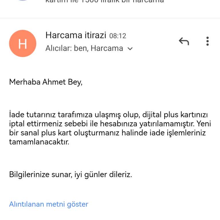 Dijital Plus Sanal Kartımın İptali Ve Blokesi Nedeniyle Mağduriyet Yaşıyorum