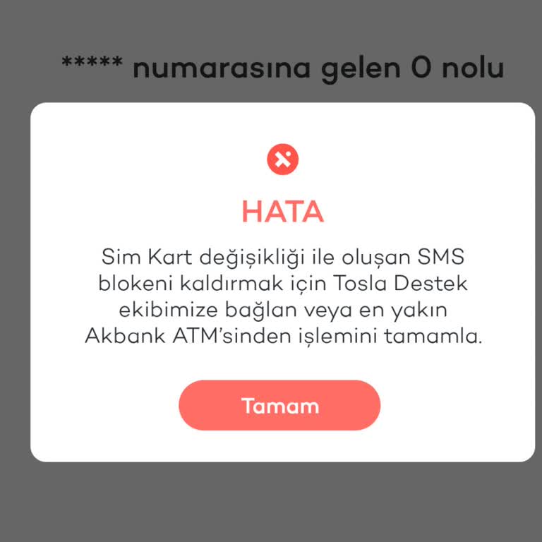 Sim Blokesi Hatasıyla Verilerin İstenmesi
