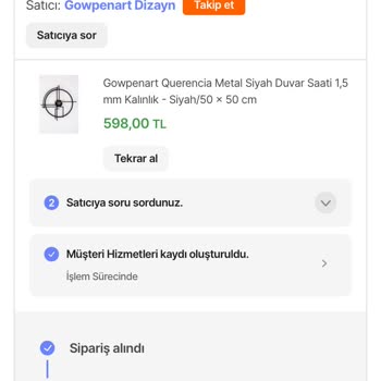 Kargoya Verilmeyen Duvar Saati Siparişi