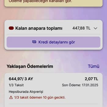 Hepsifinans Ödenen Kredi Taksitinde Haksız Faiz İşlemi!