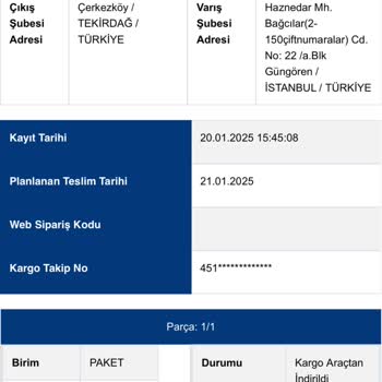 Kayıp Kargo Ve Ulaşılamayan Şube