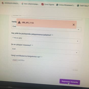 İş Başvurusunda Sürekli Hata Alıyorum