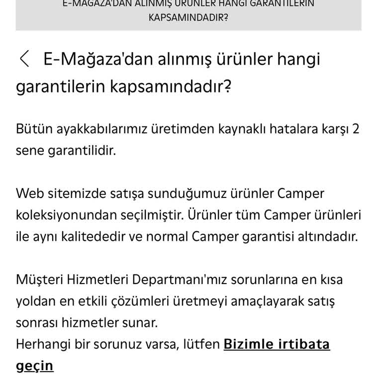 Camper Ayakkabı Garanti Sürecinde Mağduriyet!