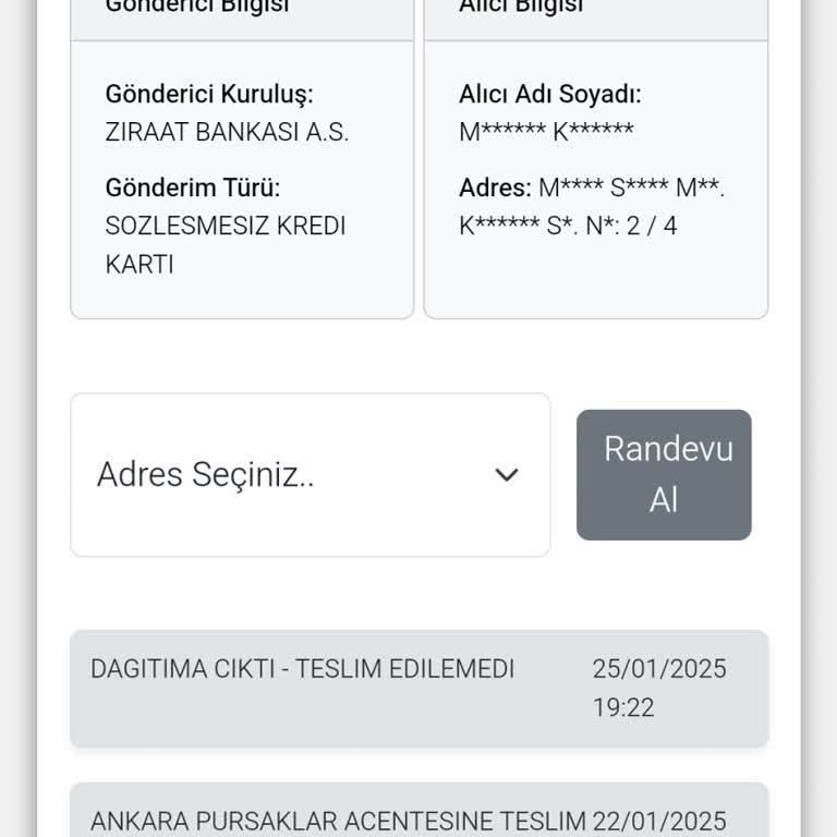 Kredi Kartı Teslimatında Yaşanan Sorunlar