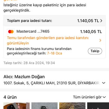 İade Edilmeyen Ödemelerle İlgili Sorun