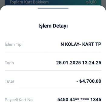Nkolay Sanal Kart'ta Kalan 3800 TL'nin İadesi Sorunu