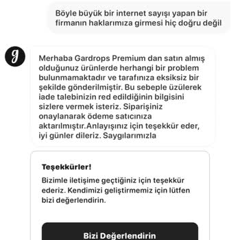 Gardrops'ta İade Sorunu Ve Destek Hattı İlgisizliği