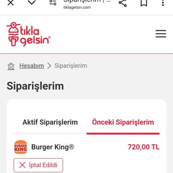 Burger King Sipariş İptali Ve İade Sorunu