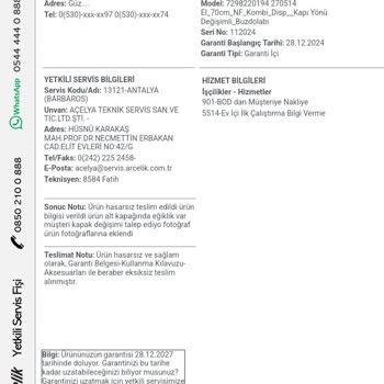 Arçelik Buzdolabı Değişim Talebine Yanıt Vermiyor