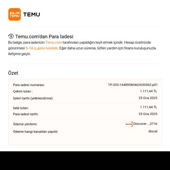 İade Edilmeyen Para Ve Geciken Süreç