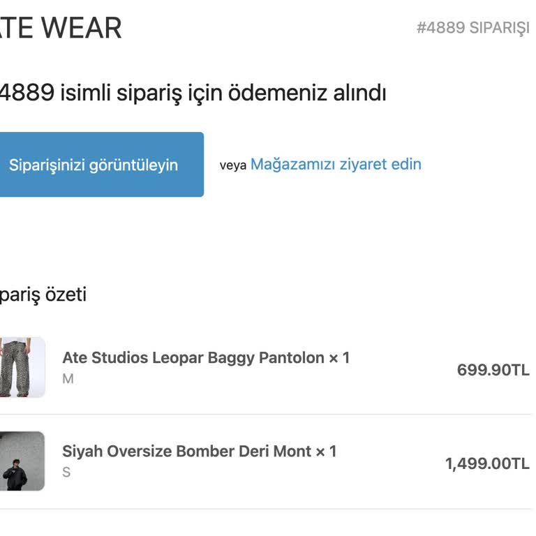 Atewear'dan Sipariş Edilen Pantolon 45 Gündür Gönderilmedi
